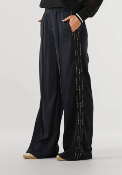 donkerblauwe haute l'amitié wijde broek logo tape track tall pant