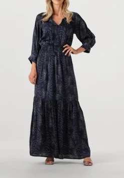 donkerblauwe ibana maxi jurk dyani