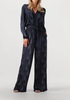 donkerblauwe ibana wijde broek pae