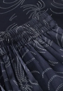 donkerblauwe ibana wijde broek pae