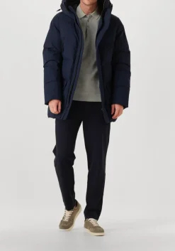 donkerblauwe krakatau gewatteerde jas 125200042