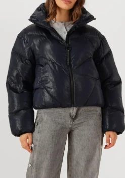 donkerblauwe krakatau gewatteerde jas qw531