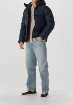 donkerblauwe peak performance gewatteerde jas m rivel down jacket