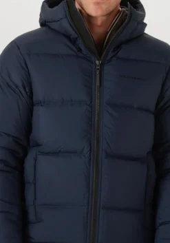 donkerblauwe peak performance gewatteerde jas m rivel down jacket