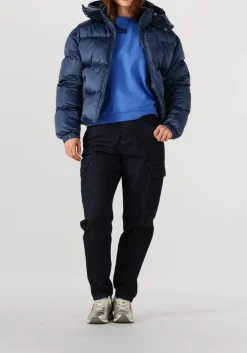 donkerblauwe penn & ink gewatteerde jas jacket