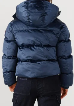 donkerblauwe penn & ink gewatteerde jas jacket