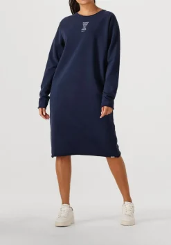 donkerblauwe penn & ink midi jurk dress print