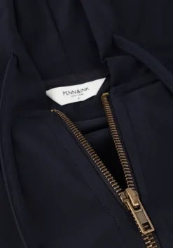 donkerblauwe penn & ink vest hoodie w25f1739