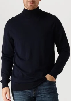 donkerblauwe profuomo coltrui pullover roll neck