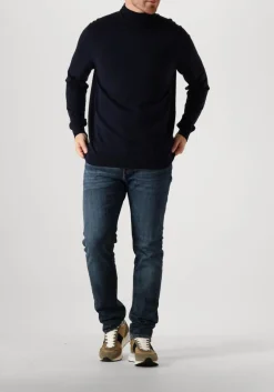 donkerblauwe profuomo coltrui pullover roll neck