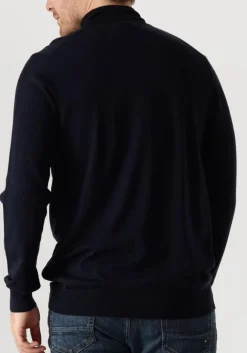 donkerblauwe profuomo coltrui pullover roll neck