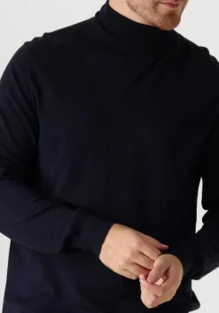 donkerblauwe profuomo coltrui pullover roll neck