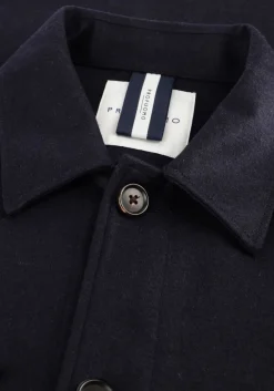 donkerblauwe profuomo overshirt overshirt cutaway knitted