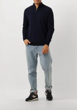 donkerblauwe profuomo trui pullover half zip