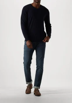 donkerblauwe profuomo trui pullover v-neck
