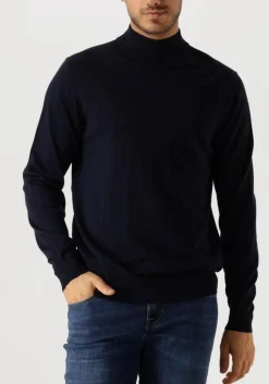 donkerblauwe profuomo trui pullover mock
