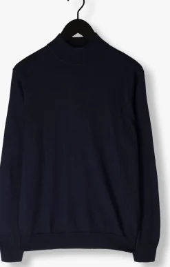 donkerblauwe profuomo trui pullover mock