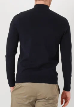 donkerblauwe profuomo trui half zip luxury basic
