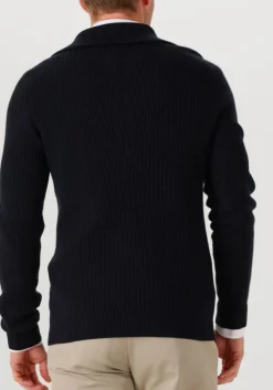 donkerblauwe profuomo trui pullover half zip