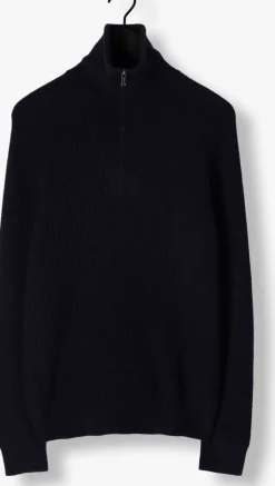donkerblauwe profuomo trui pullover half zip