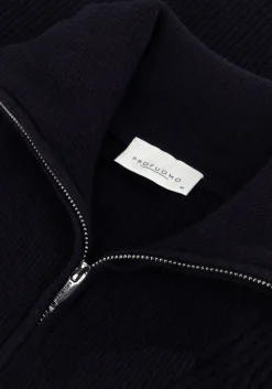 donkerblauwe profuomo trui pullover half zip
