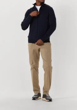 donkerblauwe profuomo trui pullover half zip merino