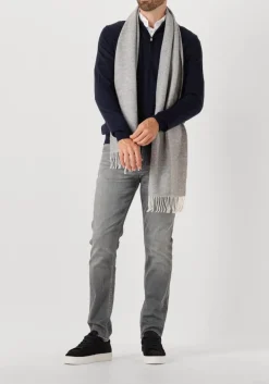 donkerblauwe profuomo trui pullover half zip merino