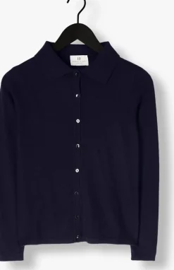 donkerblauwe resort finest vest polo short cardigan