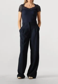 donkerblauwe rosemunde top beatha capsleeve