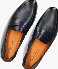 donkerblauwe santoni loafers carlos