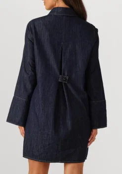 donkerblauwe second female mini jurk dera denim tunic dress