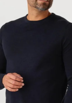 donkerblauwe stefano lauran trui crew