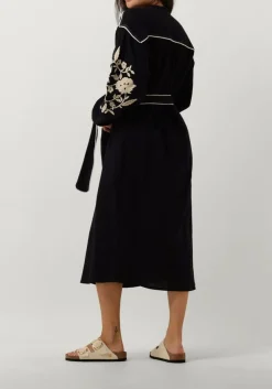 donkerblauwe stella forest midi jurk e24ro012