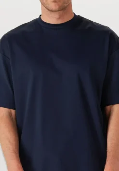 donkerblauwe valenza t-shirt 1026 interlock supima oversized t shirt