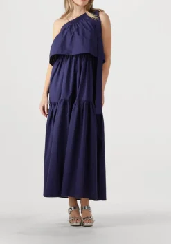donkerblauwe vanessa bruno maxi jurk cora
