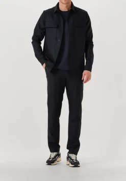 donkerblauwe wahts overshirt ewen stretch wool