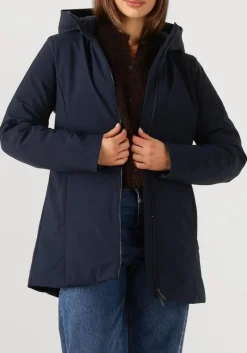 donkerblauwe woolrich jack firth down parka