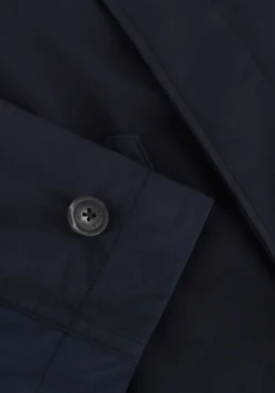 donkerblauwe woolrich regenjas city carcoat