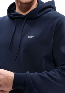 donkerblauwe woolrich trui logo interlock hoodie