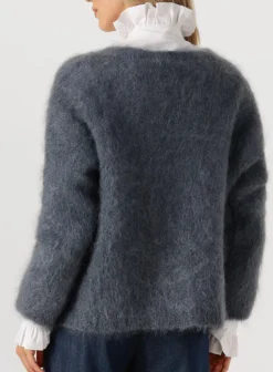 donkergrijze amaya amsterdam vest roos knitwear