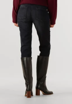 donkergrijze cambio slim fit jeans piper cropped shadow effect