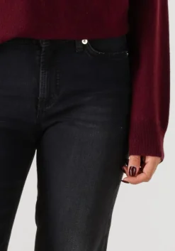 donkergrijze cambio slim fit jeans piper cropped shadow effect