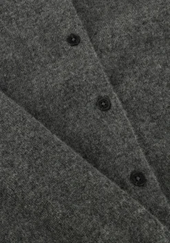 donkergrijze closed trui cardigan with collar