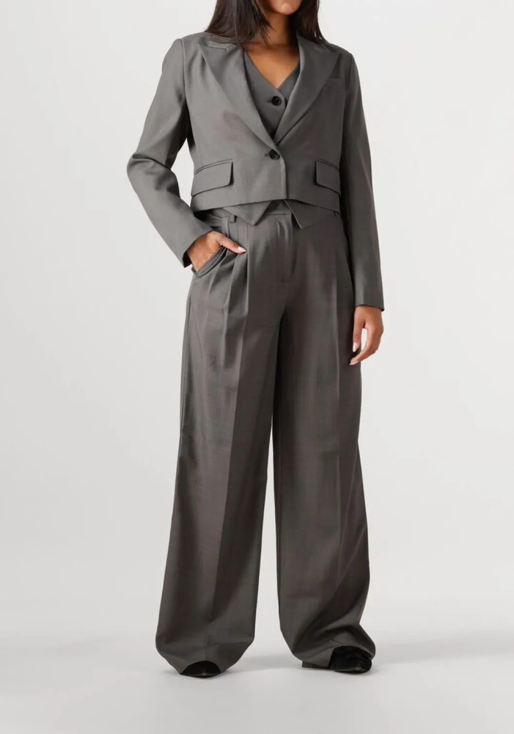 donkergrijze co'couture blazer liane blazer