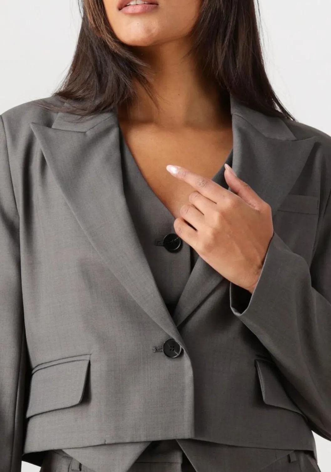 donkergrijze co'couture blazer liane blazer