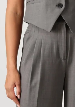 donkergrijze co'couture pantalon liane pleat pant