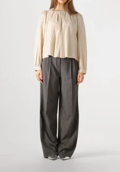 donkergrijze co'couture pantalon liane pleat pant