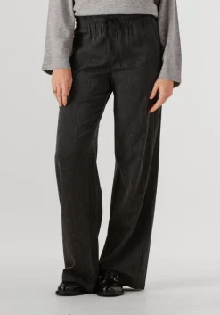 donkergrijze co'couture wijde broek susie pull on long pant