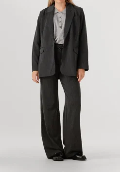 donkergrijze co'couture wijde broek susie pull on long pant