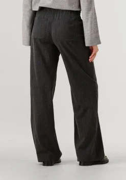 donkergrijze co'couture wijde broek susie pull on long pant